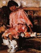 Nikolay Fechin The Girl holding the toy china oil painting reproduction